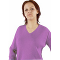 Women's V-Neck Pullover Cotton Fine Gauge Sweater - Custom Colors